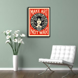 Shepard FAIREY dit OBEY (1970) - Make art no war HD Canvas Print Home Decor Paintings Wall Art Pictures