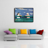 Two people looking at the scenery Art HD Canvas Print Home Decor Paintings Wall Art Pictures