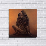 Zdzislaw Beksinski Embrace Ultra HD Canvas Print Home Decor Paintings Wall Art Pictures