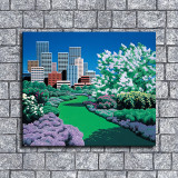 City Garden by Hiroshi Nagai HD Canvas Print Home Decor Paintings Wall Art Pictures