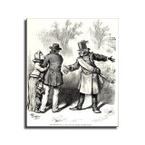 Cartoon Anti-Labor Union, 1874. 'The Emancipator Of Labor And The Honest Working-People.' HD print on canvas ready to hang large picture beautiful home decor wall painting