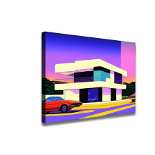 1980s miami, hiroshi nagai art style HD Canvas Print Home Decor Paintings Wall Art Pictures