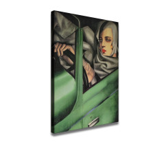 portrait woman in car after Lempicka painting oil painting on canvas signed / woman driving oil painting on canvas