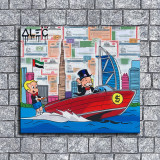 Richie and Monopoly Speedboat Waterskiing Dubai Art HD Canvas Print Home Decor Paintings Wall Art Pictures