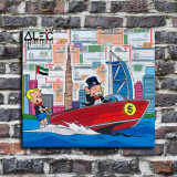 Richie and Monopoly Speedboat Waterskiing Dubai Art HD Canvas Print Home Decor Paintings Wall Art Pictures