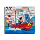 Richie and Monopoly Speedboat Waterskiing Dubai Art HD Canvas Print Home Decor Paintings Wall Art Pictures