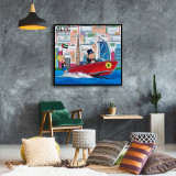 Richie and Monopoly Speedboat Waterskiing Dubai Art HD Canvas Print Home Decor Paintings Wall Art Pictures