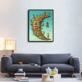 Salvador Dali's Life on the Moon Tate Gallery exhibition printable poster Art HD Canvas Print Home Decor Paintings Wall Art Pictures