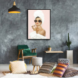 Audrey Hepburn Canvas Wall Art Poster, Fashion Audrey Hepburn Makeup Pretty Lips Wall Art For Home Living Room Bedroom Decor, No Frame