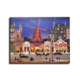 Michel Delacroix Paris : le Moulin Rouge - Lithograph poster 1981 Art HD Canvas Print Home Decor Paintings Wall Art Pictures