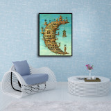 Salvador Dali's Life on the Moon Tate Gallery exhibition printable poster Art HD Canvas Print Home Decor Paintings Wall Art Pictures