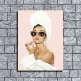 Audrey Hepburn Canvas Wall Art Poster, Fashion Audrey Hepburn Makeup Pretty Lips Wall Art For Home Living Room Bedroom Decor, No Frame