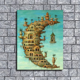 Salvador Dali's Life on the Moon Tate Gallery exhibition printable poster Art HD Canvas Print Home Decor Paintings Wall Art Pictures