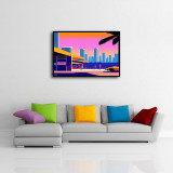 1980s miami, hiroshi nagai art style HD Canvas Print Home Decor Paintings Wall Art Pictures