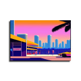 1980s miami, hiroshi nagai art style HD Canvas Print Home Decor Paintings Wall Art Pictures