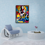 Pablo Picasso Inspired Cubist Figures Unframed Poster | Absurdist Abstract Art | Existentialism Poster | Contemporary Wall Decor