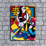 Pablo Picasso Inspired Cubist Figures Unframed Poster | Absurdist Abstract Art | Existentialism Poster | Contemporary Wall Decor