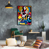 Pablo Picasso Inspired Cubist Figures Unframed Poster | Absurdist Abstract Art | Existentialism Poster | Contemporary Wall Decor