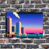 Copy 1980s miami, hiroshi nagai art style HD Canvas Print Home Decor Paintings Wall Art Pictures