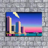 Copy 1980s miami, hiroshi nagai art style HD Canvas Print Home Decor Paintings Wall Art Pictures