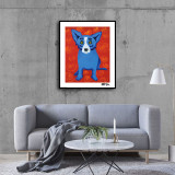 George Rodrigue inspired wall art. Blue Dog fine art. New HD Print On Canvas Ready to Hang. Large size Home Decor Wall Painting