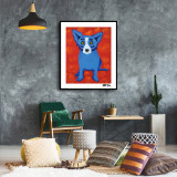 George Rodrigue inspired wall art. Blue Dog fine art. New HD Print On Canvas Ready to Hang. Large size Home Decor Wall Painting