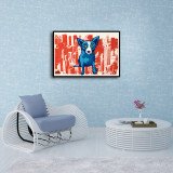 George Rodrigue inspired wall art. Blue Dog fine art. New HD Print On Canvas Ready to Hang. Large size Home Decor Wall Painting