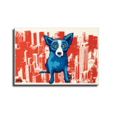 George Rodrigue inspired wall art. Blue Dog fine art. New HD Print On Canvas Ready to Hang. Large size Home Decor Wall Painting