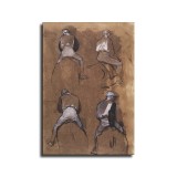 Four Studies of a Jockey HD Print On Canvas Canvas Print Gift Home Decor Wall Painting