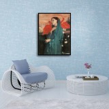 Young Woman with Ibis Art HD Canvas Print Home Decor Paintings Wall Art Pictures