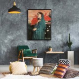 Young Woman with Ibis Art HD Canvas Print Home Decor Paintings Wall Art Pictures