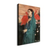 Young Woman with Ibis Art HD Canvas Print Home Decor Paintings Wall Art Pictures
