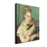Woman with a Cat Art HD Canvas Print Home Decor Paintings Wall Art Pictures