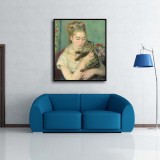 Woman with a Cat Art HD Canvas Print Home Decor Paintings Wall Art Pictures