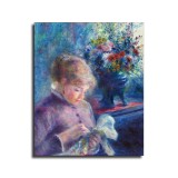 Young Woman Sewing Art HD Canvas Print Home Decor Paintings Wall Art Pictures