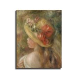 Young Girl with Hat Art HD Canvas Print Home Decor Paintings Wall Art Pictures