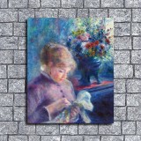 Young Woman Sewing Art HD Canvas Print Home Decor Paintings Wall Art Pictures