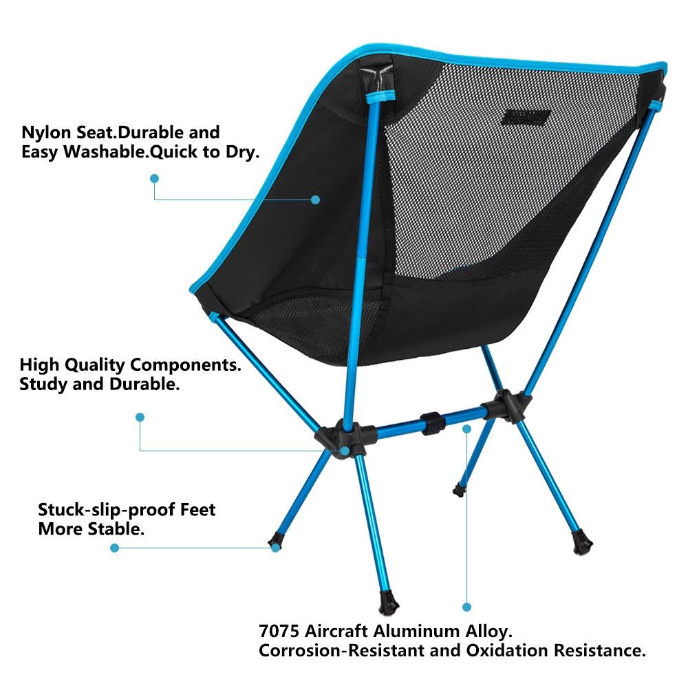 Sunyear Innovative Foldable Camp Chair, Stuck-Slip-Proof Feet, High Back,  Headrest, Super Comfort Ultra Light Heavy Duty, Perfect for The  Backpacking/Hiking/Fishing/Beach/Sport (Camo) : : Sports,  Fitness & Outdoors