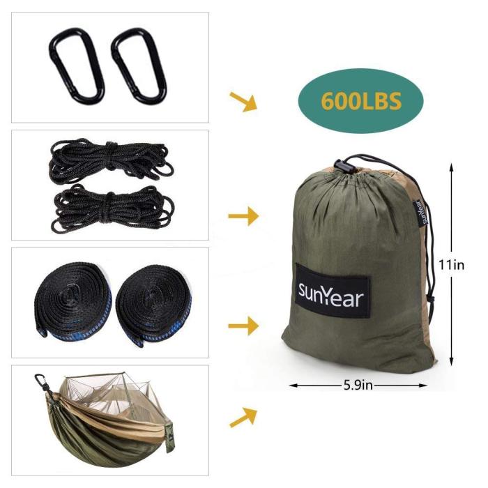 US$ 45.99 - Sunyear Hammock Camping with Net/Netting Mosquito & 2