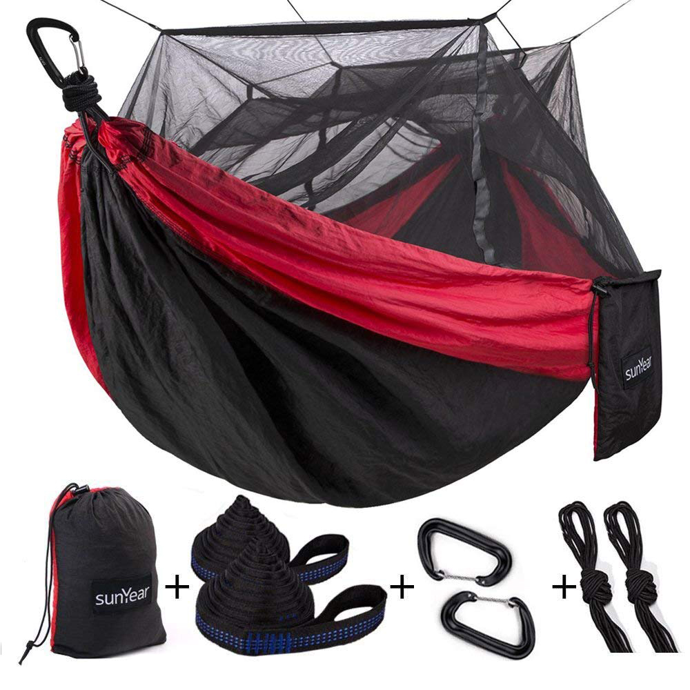 Sunyear Portable Lightweight Camping Hammock with Removable Mosquito Net
