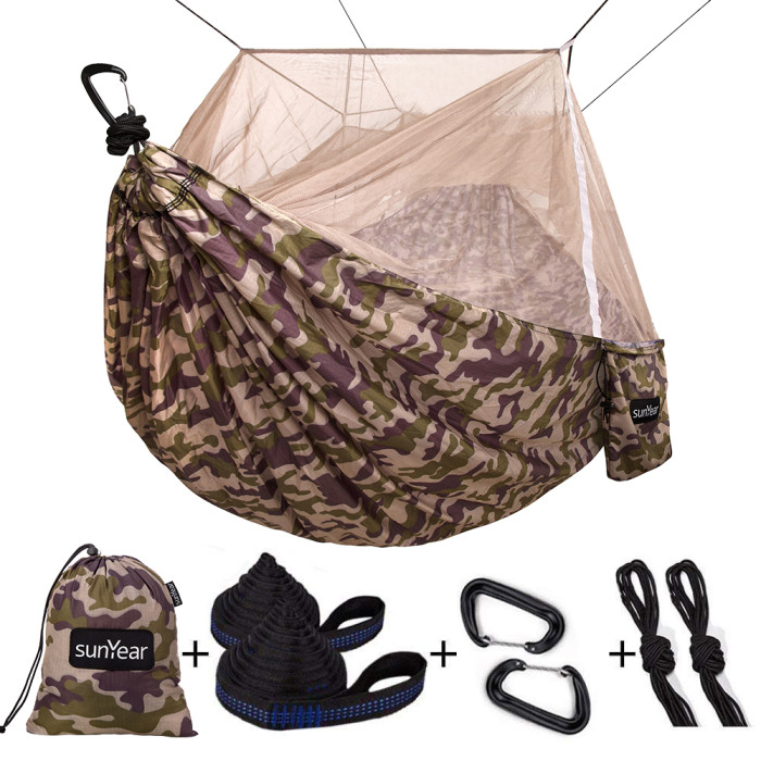 Sunyear Camping Hammock, Portable Double Hammock with Net, 2