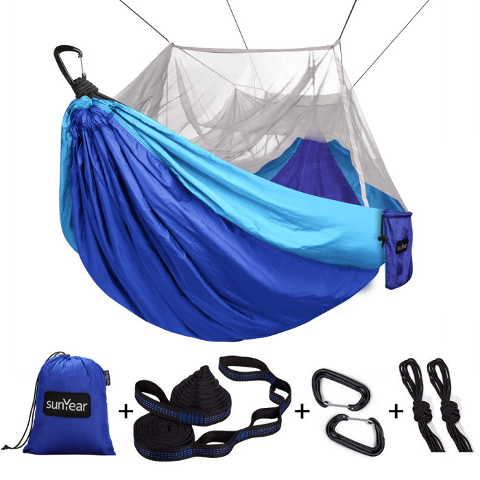 Sunyear Camping Hammock, Portable Double Hammock with Net, 2