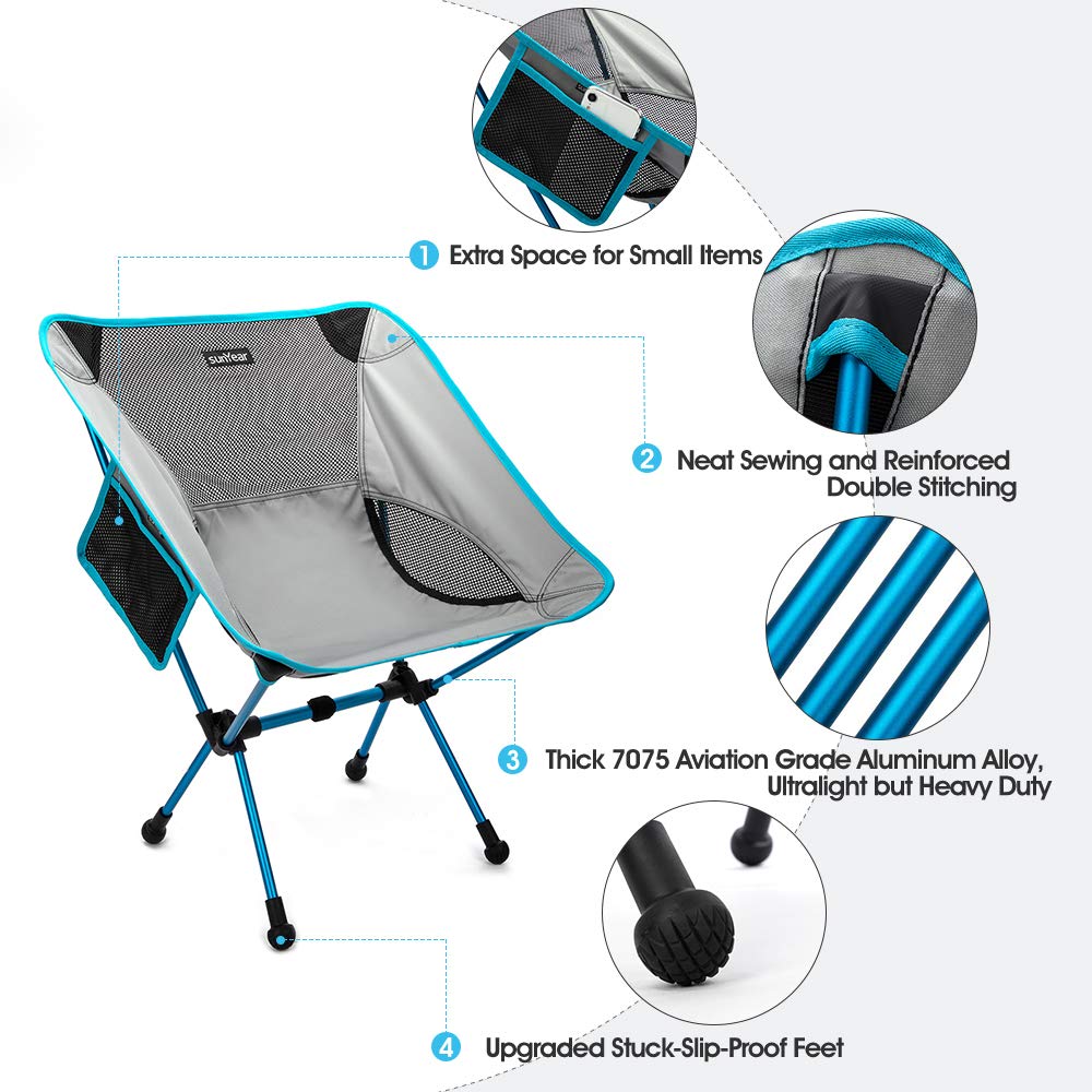 Sunyear Lightweight Compact Folding Camping Backpack Chairs, Portable ⋆  OutdoorFull.com