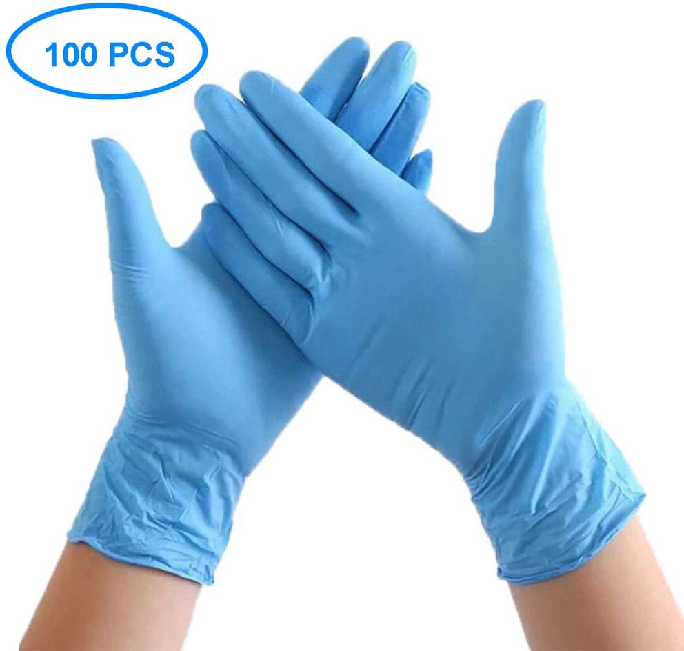 blue latex gloves powder free