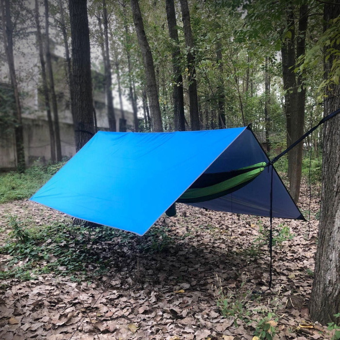 Copy Sunyear Hammock Rain Fly Tent Tarp Provides Effective Protection Against Rain, Snow. Big 9.8x9.5ft Durable, Waterproof 210D Oxford. 13ft Long Ridgeline, 6 Guy Lines, 2 Stuff Sacks. Easy Assembly