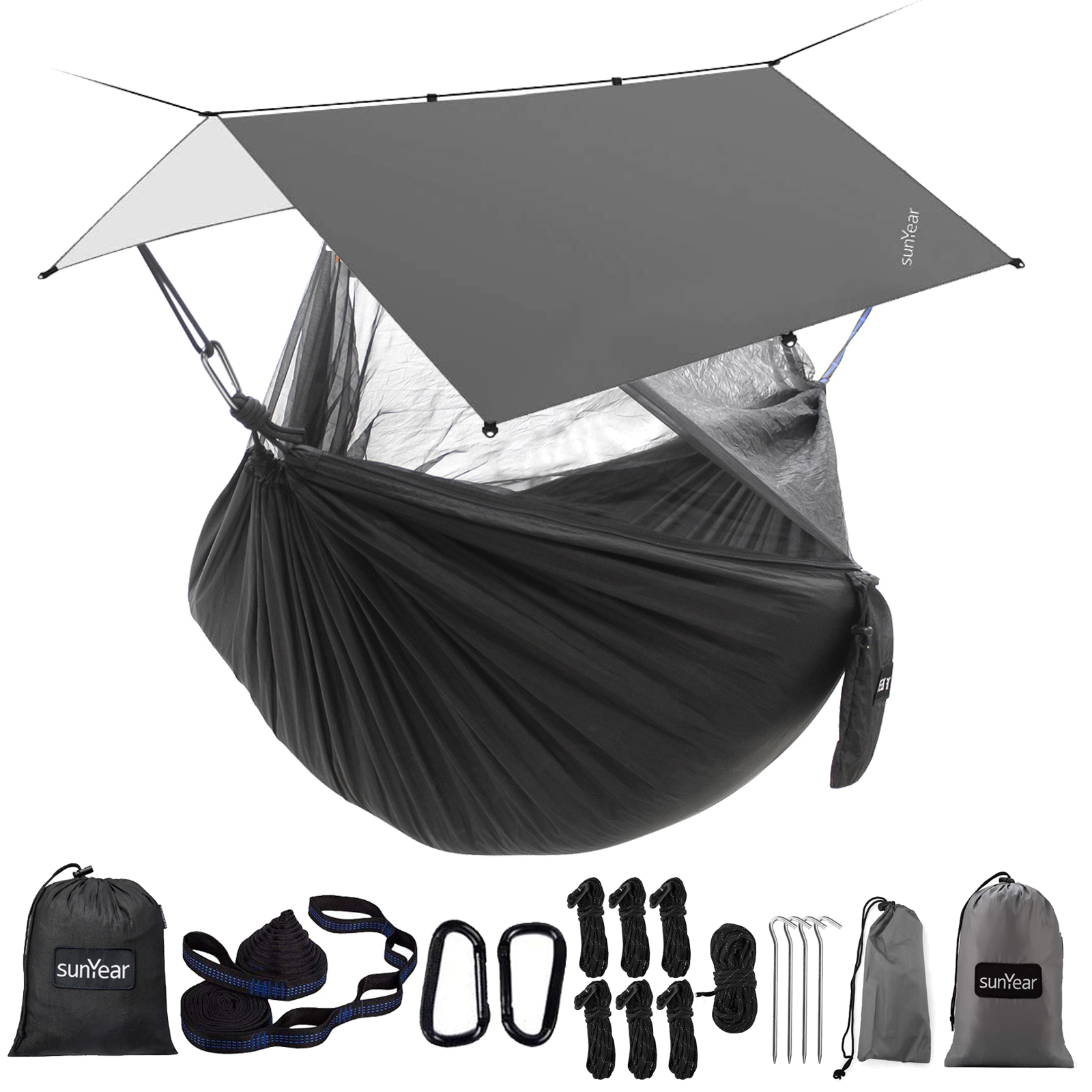 US$ 79.99 - Sunyear Camping Hammock with Rain Fly and Net