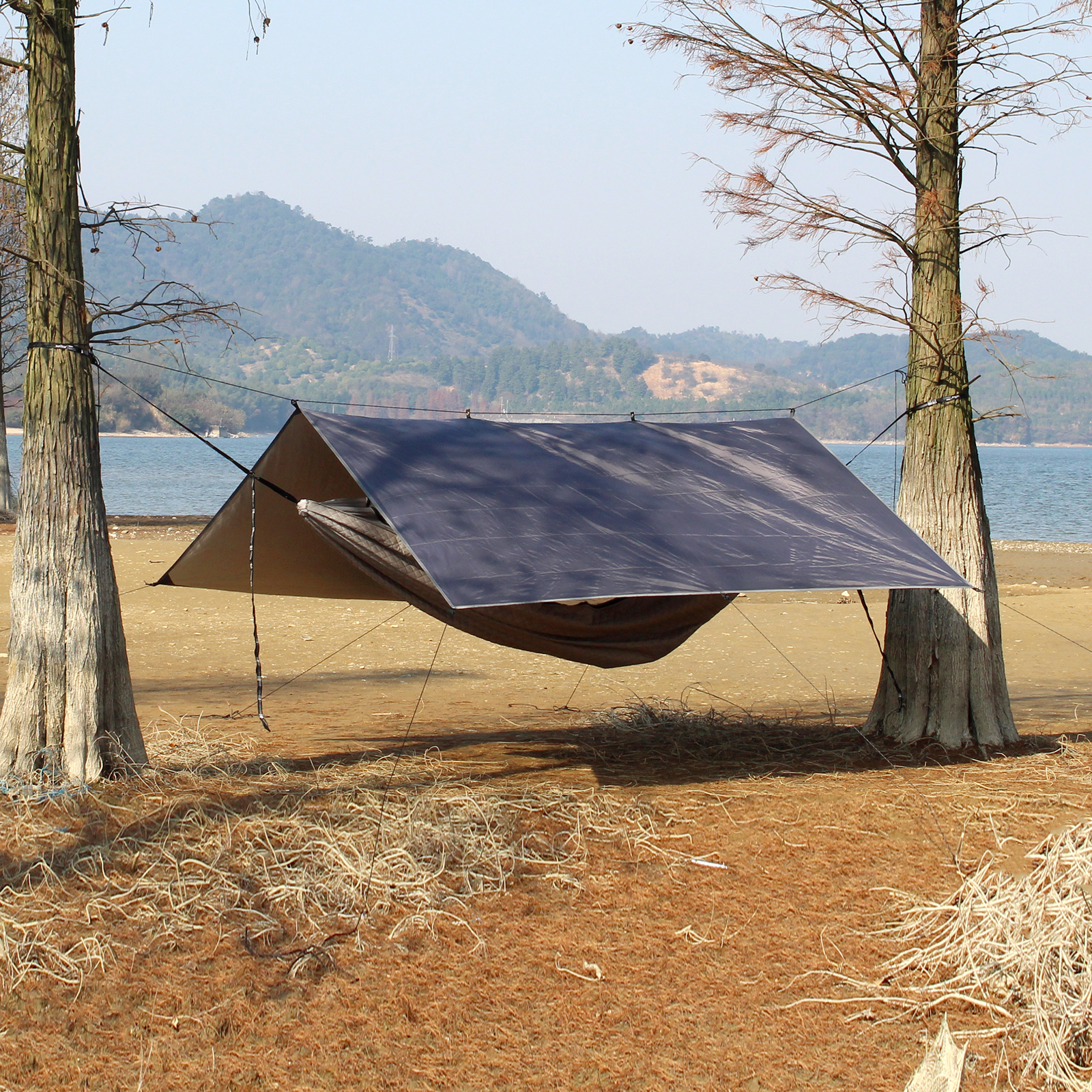 Sunyear Hammock Camping with Rain Fly Tarp and Net, Portable Camping  Hammock Double Tree Hammock Outdoor Indoor Backpacking Travel & Survival, 2  Tree