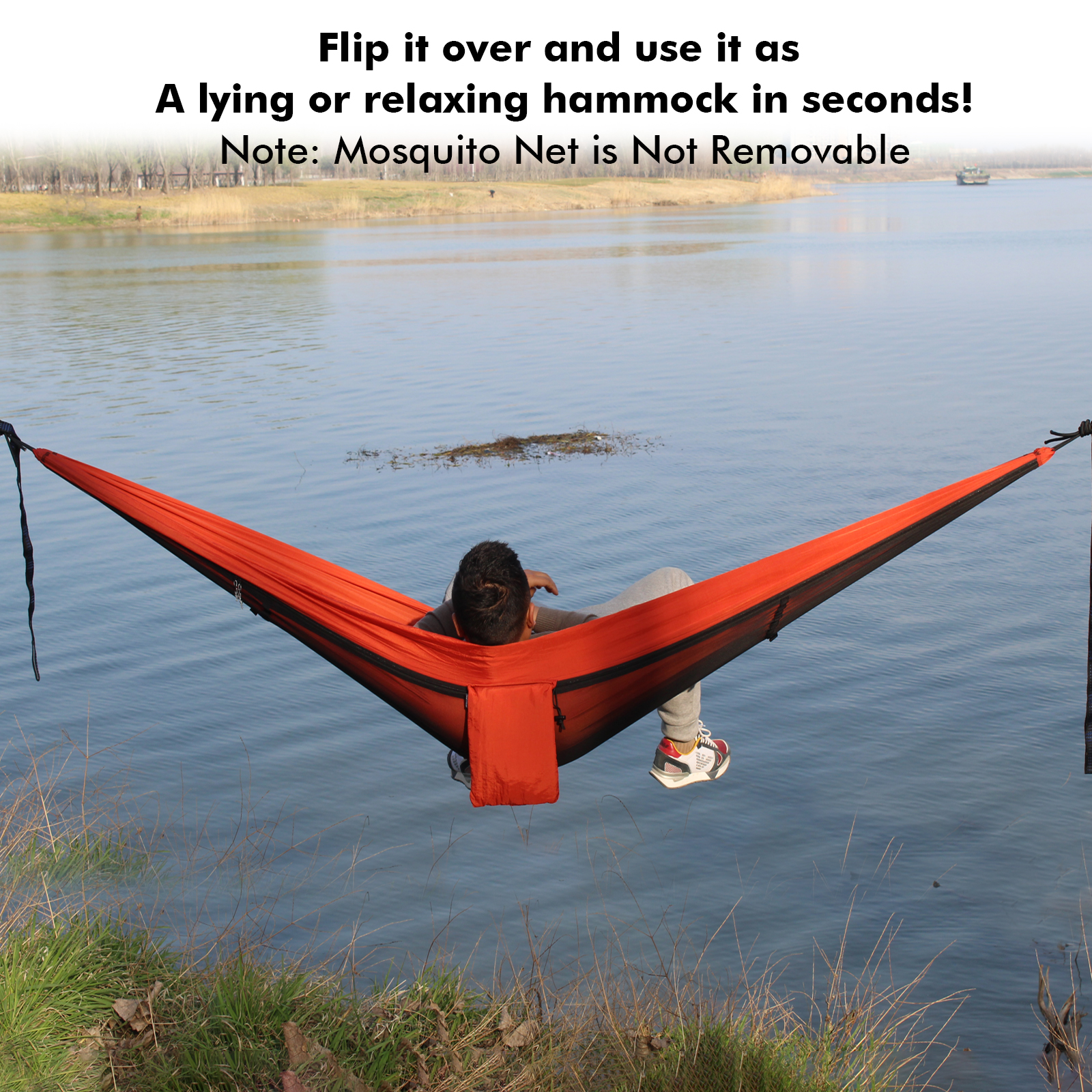 Sunyear Camping Hammock with Removable No See-Um Net, Double