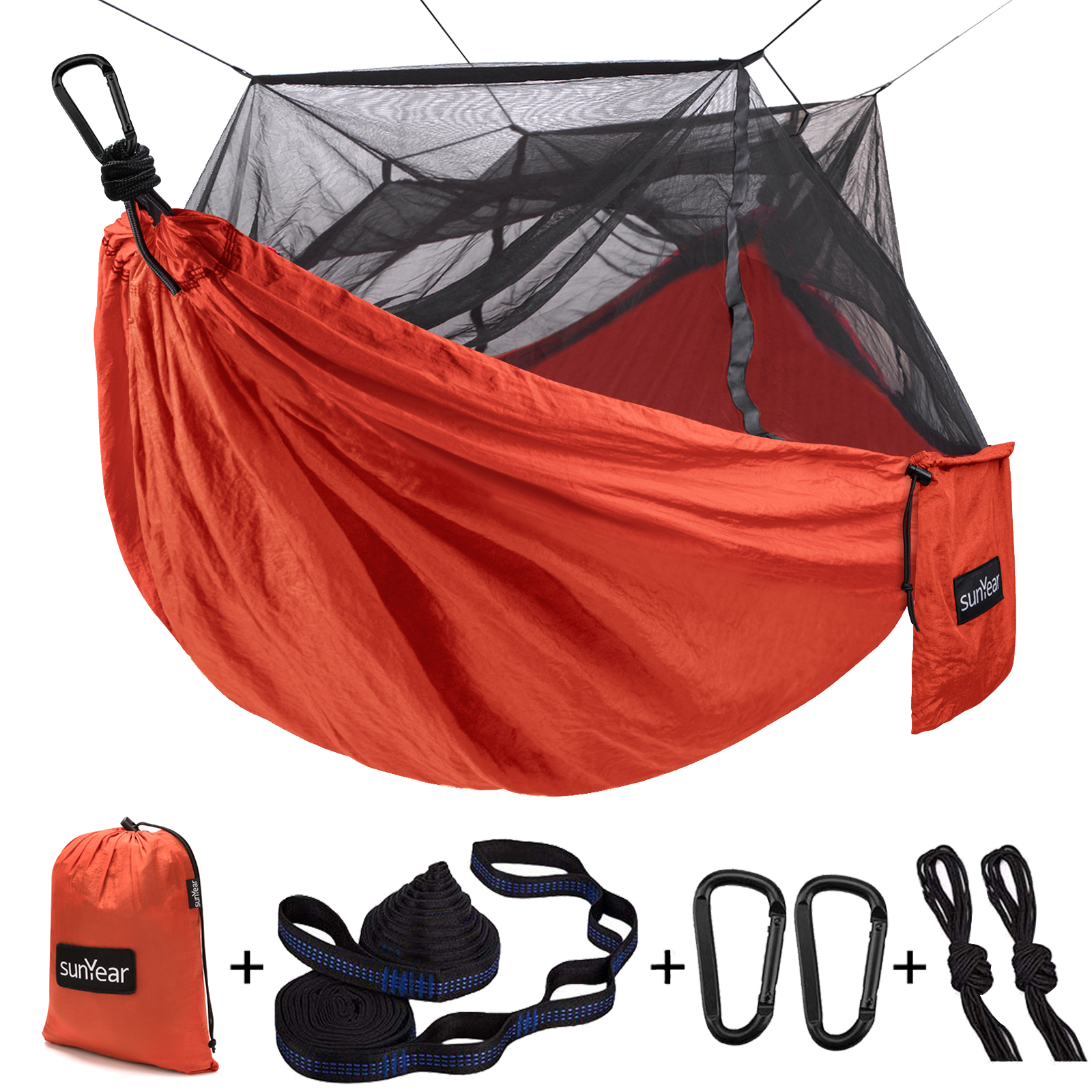 Sunyear Camping Hammock, Portable Double Hammock with Net, 2