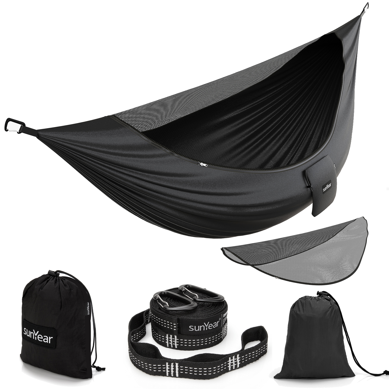 Sunyear Hammock Chair, Gray and White 